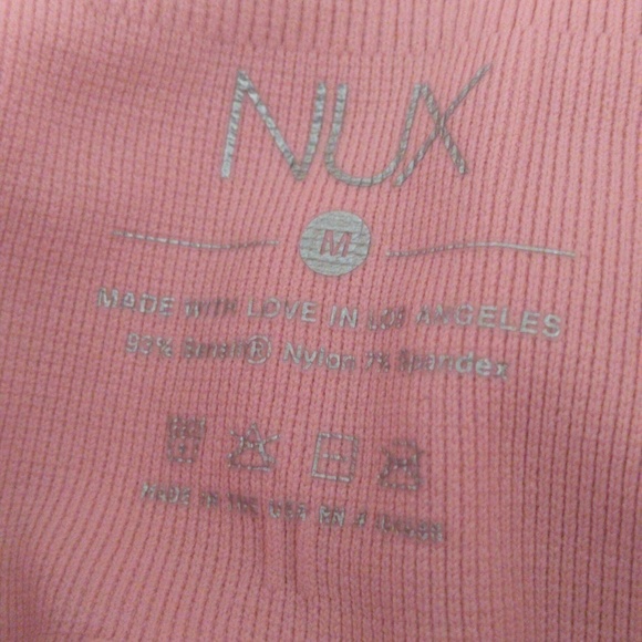 Nux Size Medium Pink Ribbed Ruffle Hem Leggings - Picture 3 of 11